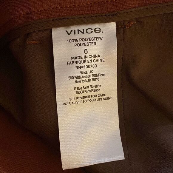 Vince NWT Front Pleat Shorts in Burnt Orange Size 6 - Picture 7 of 8